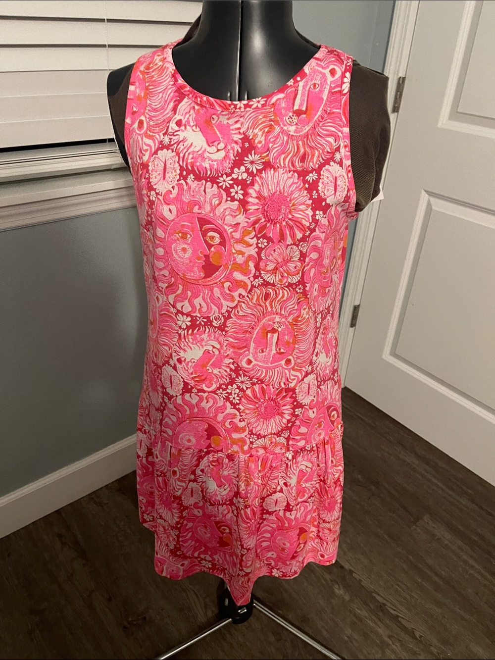 Lilly Pulitzer Bright Pink Sun & Floral Sleeveless Dress